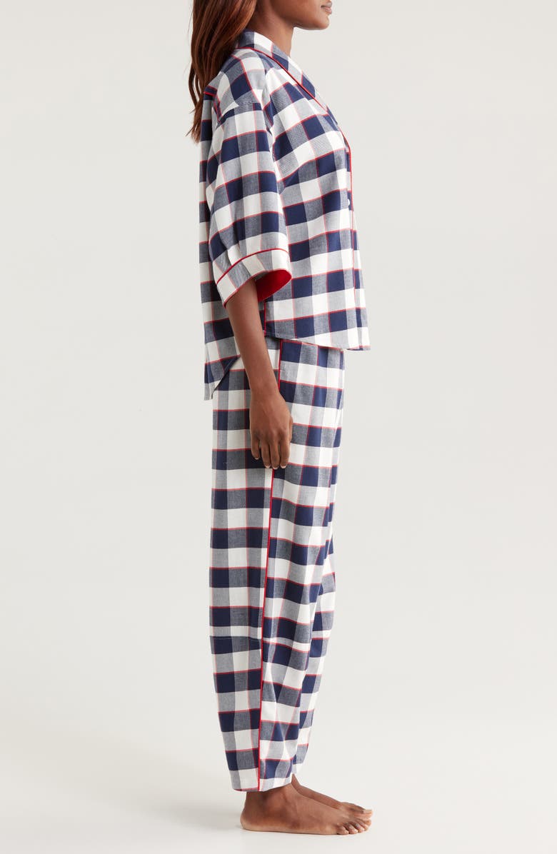 Lunya Check Cotton & Modal Flannel Pajamas, Alternate, color, Alpine Plaid