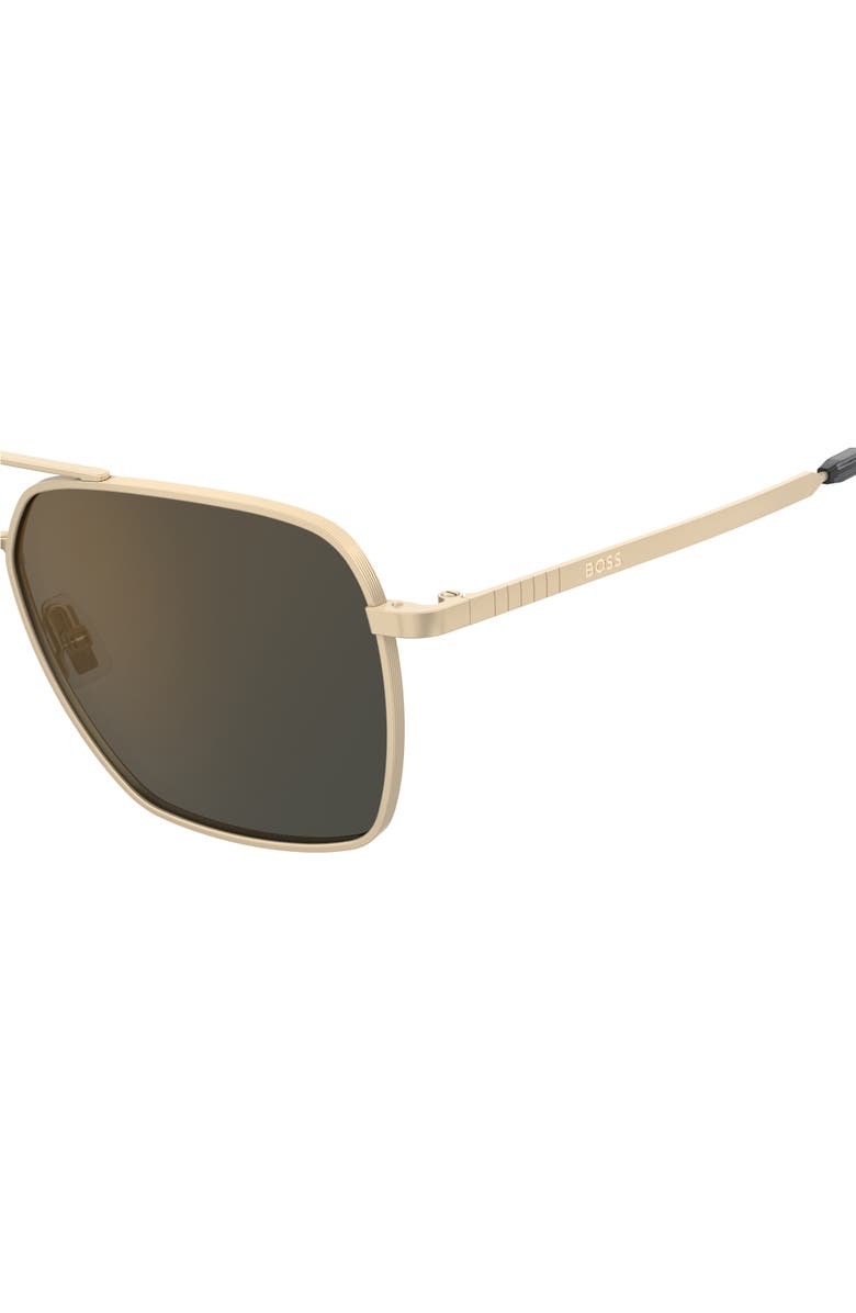 BOSS 57mm Aviator Sunglasses, Alternate, color, Matte Gold