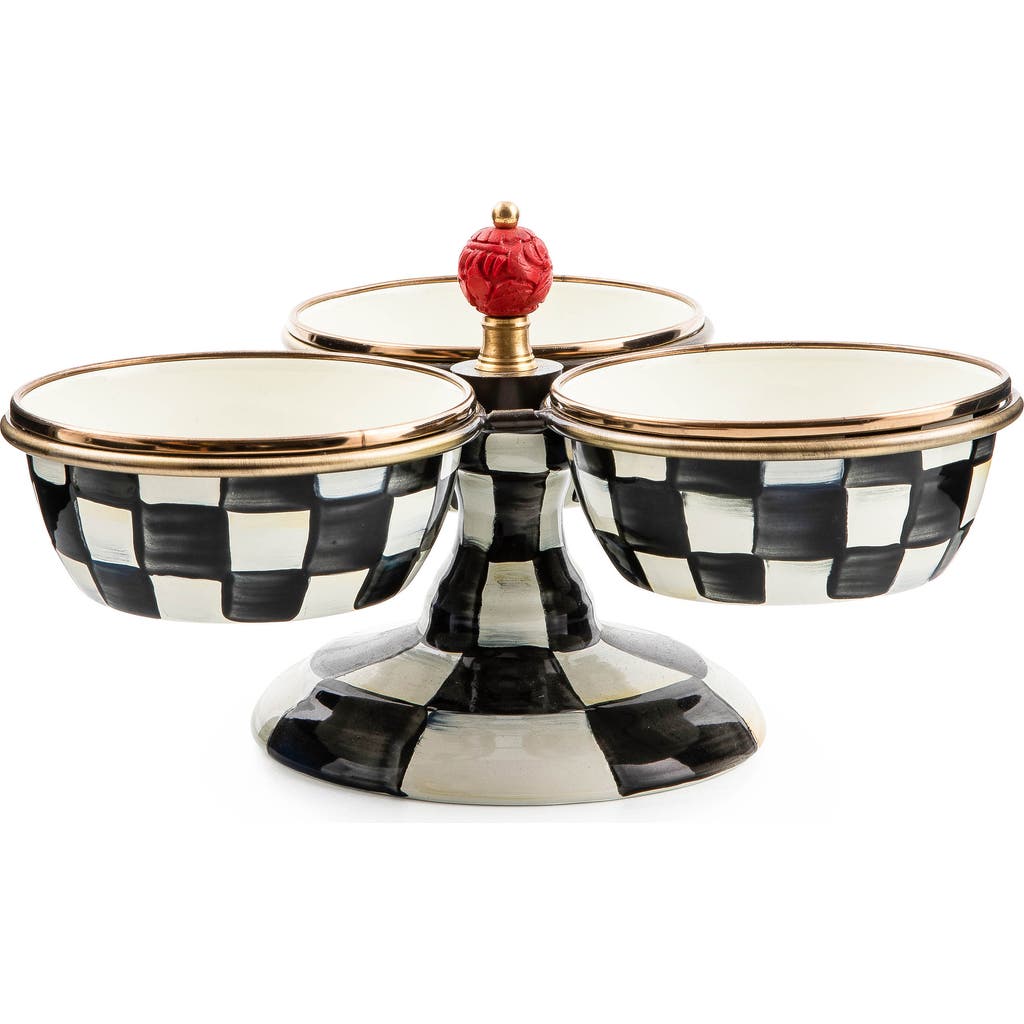 Mackenzie-childs Courtly Check Enamel Triplicity In Black