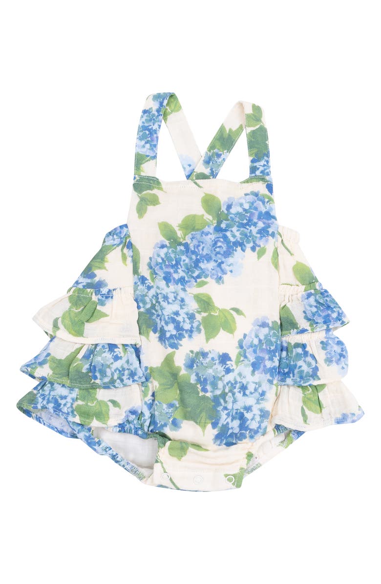 Angel Dear Hydrangeas Organic Cotton Muslin Bodysuit, Main, color, 