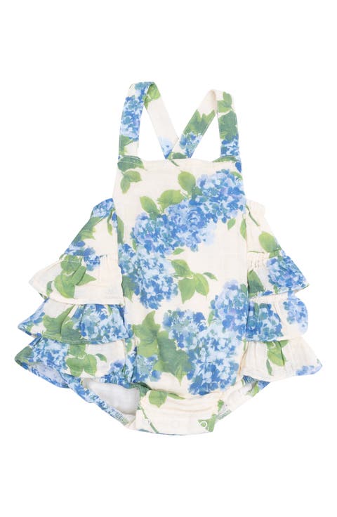 Hydrangeas Organic Cotton Muslin Bodysuit (Baby)