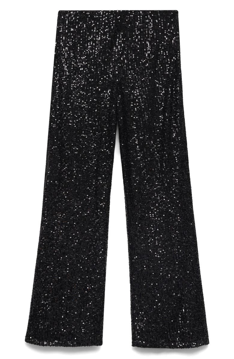 MANGO Wide Leg Sequin Pants, Alternate, color, 