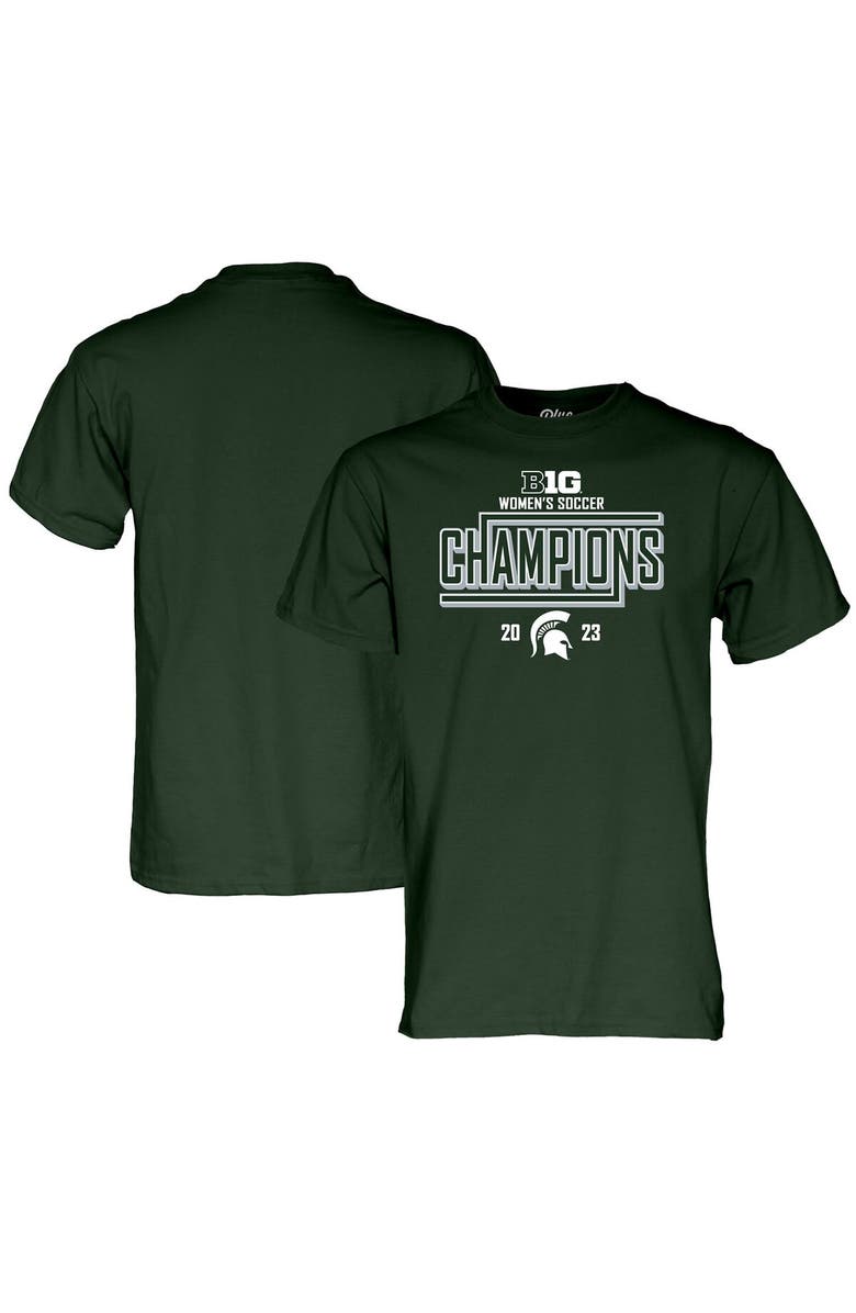 BLUE 84 Unisex Blue 84 Green Michigan State Spartans 2023 Big Ten Women's Soccer Regular Season Champions Locker Room T-Shirt, Main, color, Green