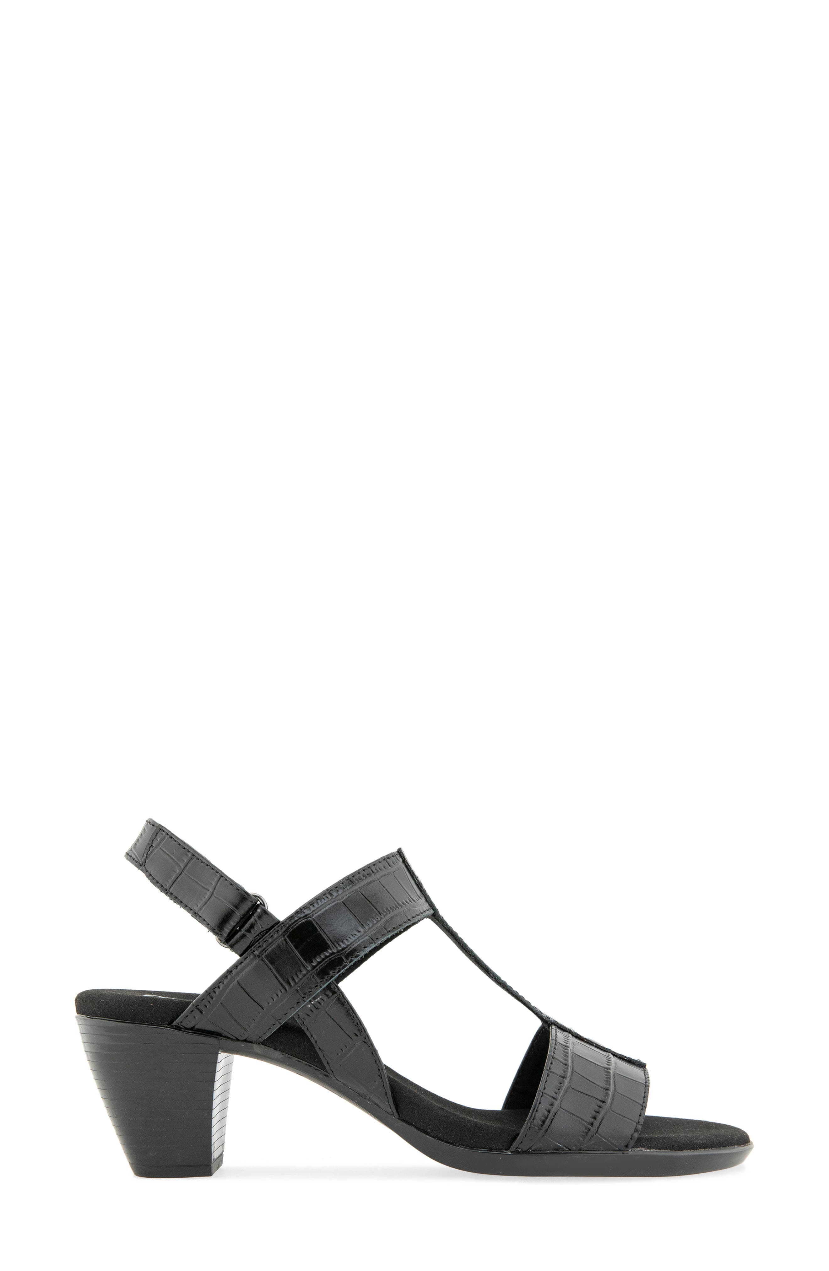 Willow Croc Embossed Leather Sandal, Alternate, color, BLACK LEATHER CROCO