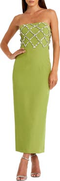 Mac Duggal Women's Strapless Crystal-Embellished Column Midi Dress