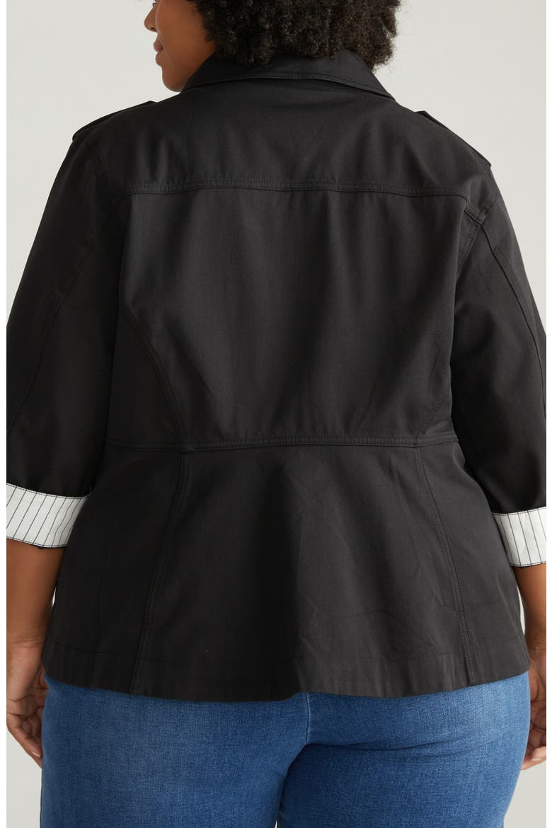 Upstate Stretch Cotton Blend Twill Manor Jacket, Alternate, color, BLACK