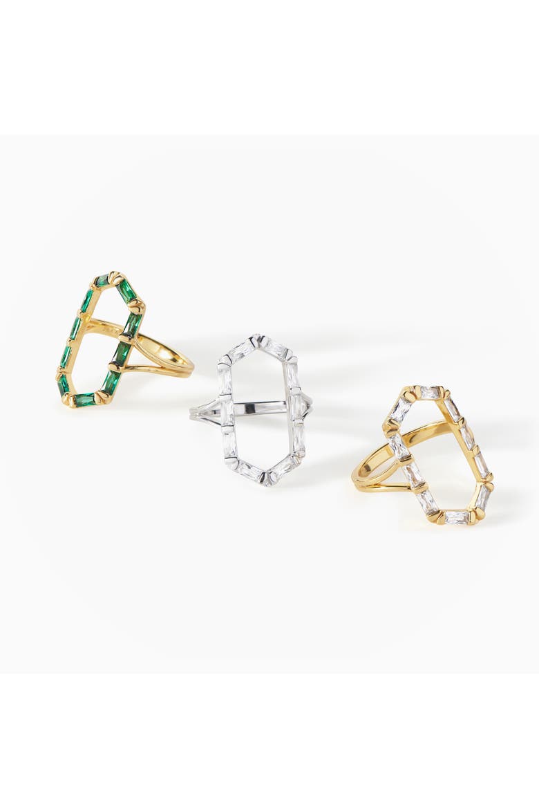 The James Ring, Alternate, color, Gold/White  CZ