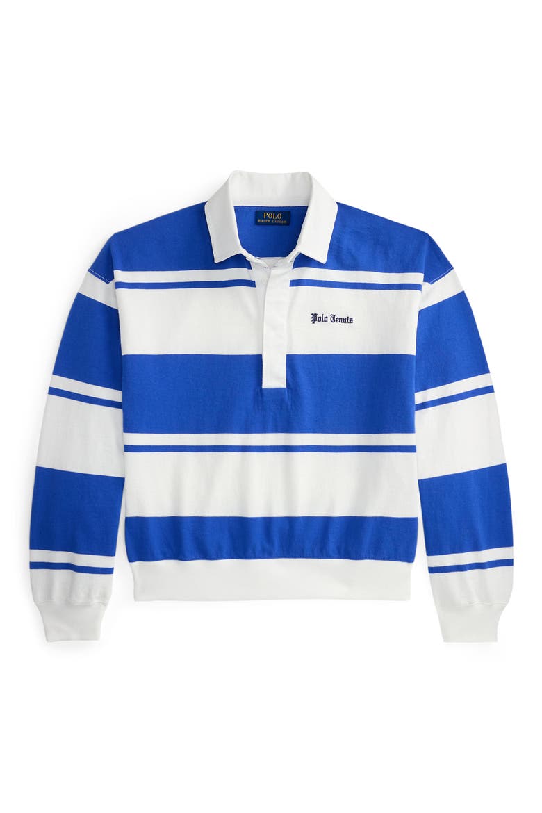 Rugby Stripe Cotton Top, Alternate, color, BLUE