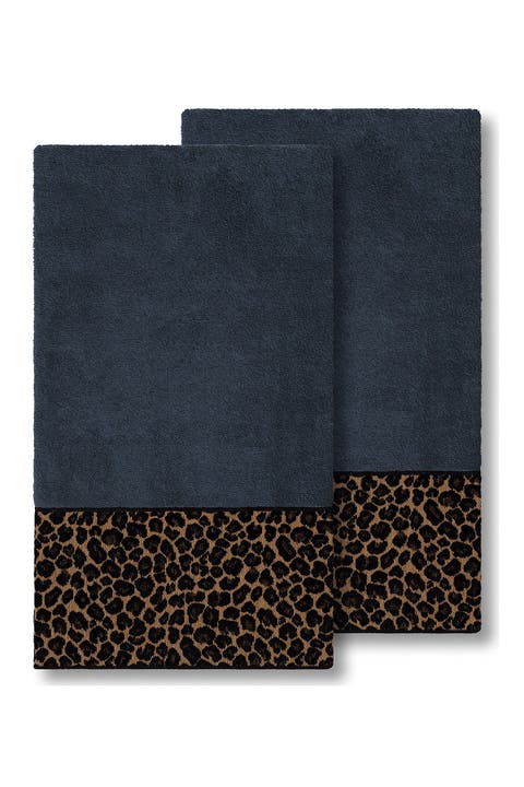 Spots Embellished Bath Towel - Set of 2 - Midnight Blue