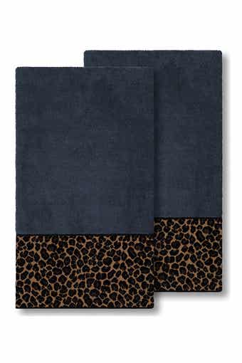 Linum Home Textiles Spots Embellished Bath Towel - Set of 2 - Midnight Blue