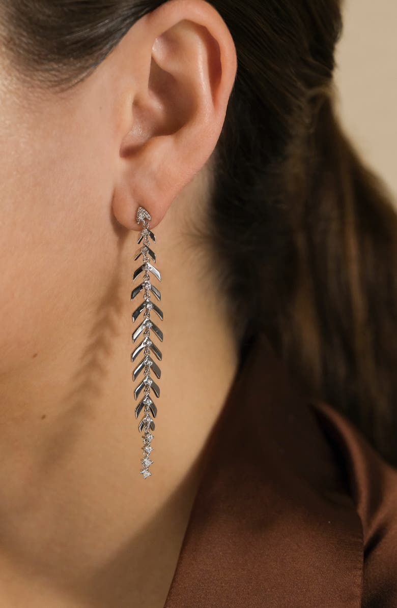 Sterling Forever Gemma Cubic Zirconia Drop Earrings, Alternate, color, Silver