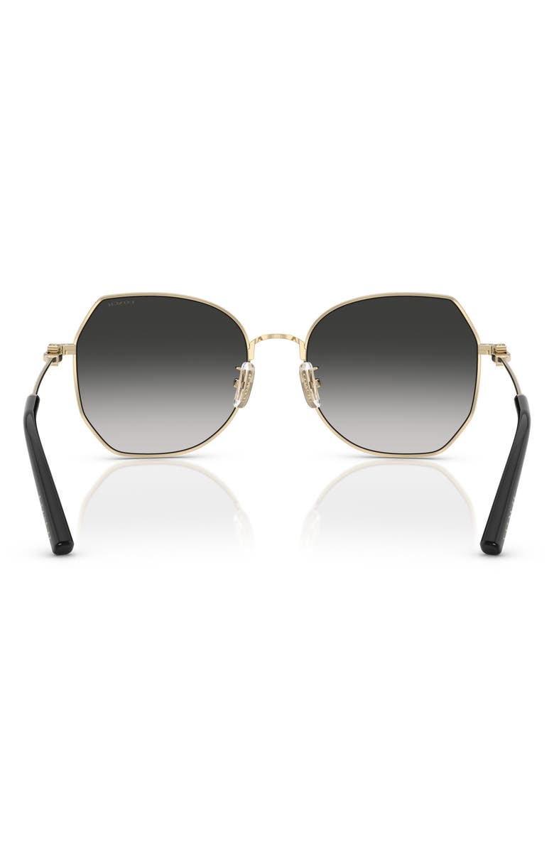 COACH 56mm Gradient Irregular Sunglasses, Alternate, color, Light Gold / Grey Gradient