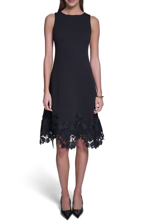 Lace Trim A-Line Dress