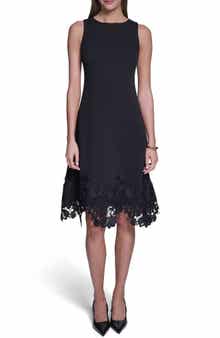 Lace Trim A-Line Dress