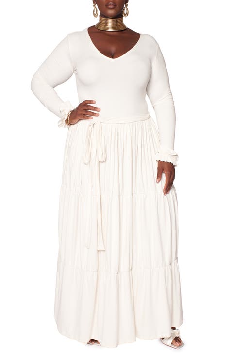 Blissful Long Sleeve Maxi Dress (Plus Size)