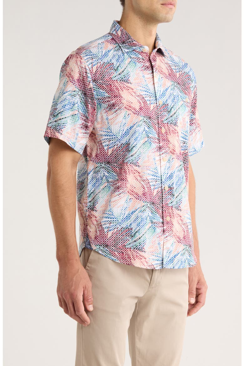 Tortola Cartago Palms Button-Up Shirt, Alternate, color, SANTA ANA