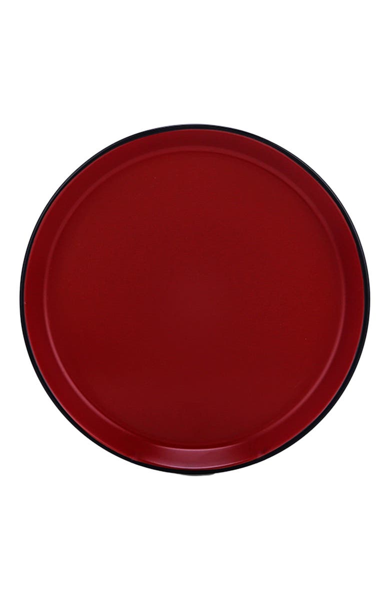 Stone Lain Albie Stoneware 4-Piece Salad Plate Set, Alternate, color, Red And Black
