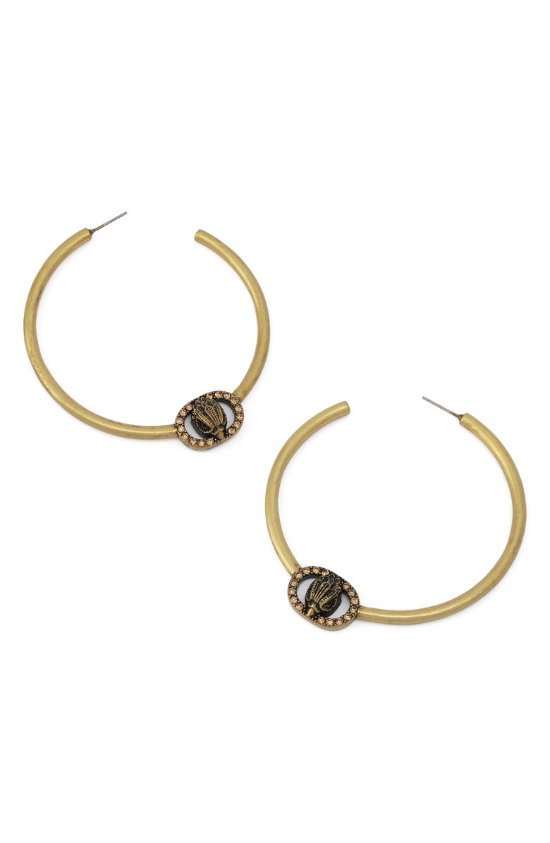 Kurt Geiger London Large Chelsea Hoop Earrings, Alternate, color, Brass