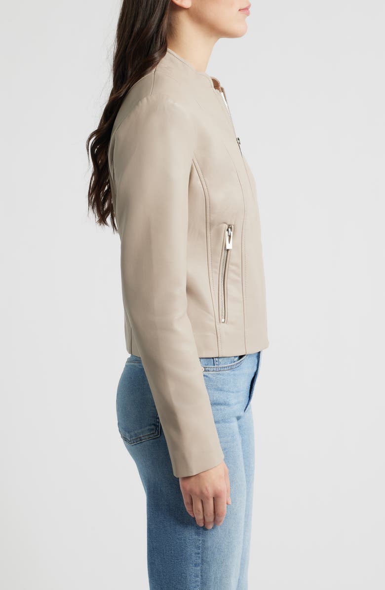 Via Spiga Front Zip Faux Leather Jacket, Alternate, color, Dune