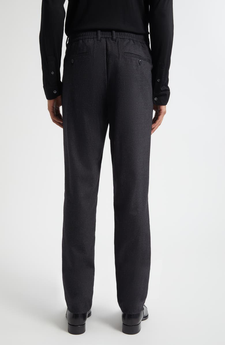 Sunspel Stretch Virgin Wool & Cashmere Flannel Trousers, Alternate, color, Charcoal Melange