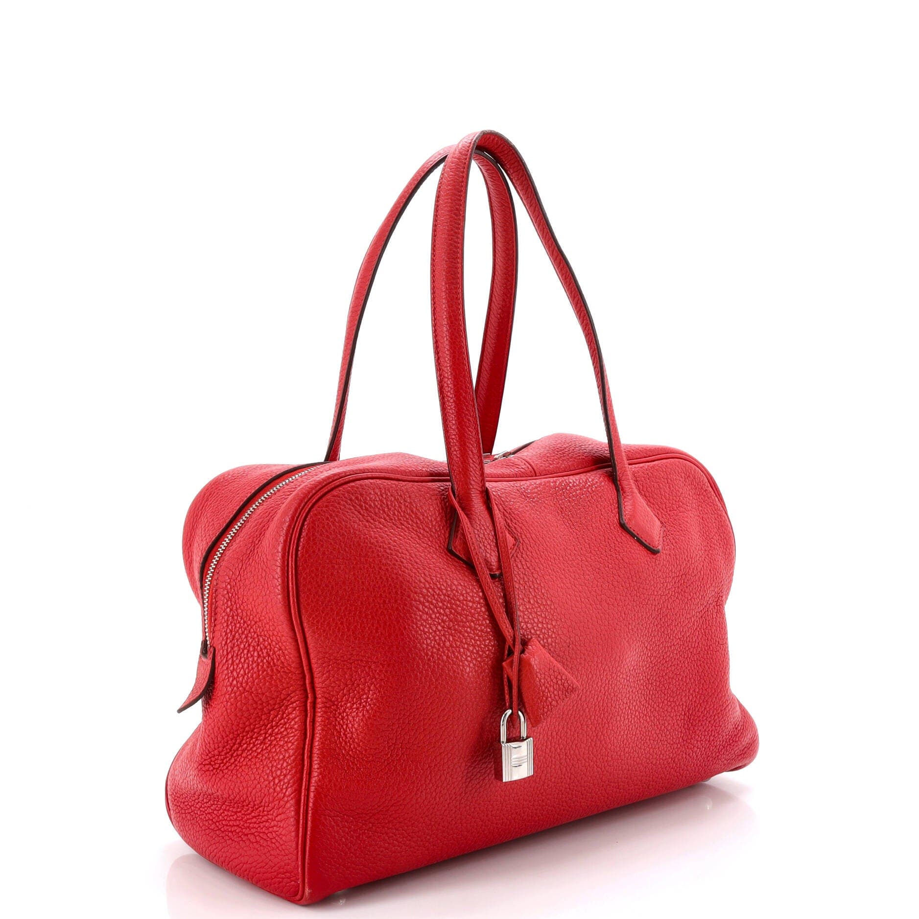 Pre-Owned Hermes Victoria II Bag Clemence 35, Alternate, color, Rouge Vif