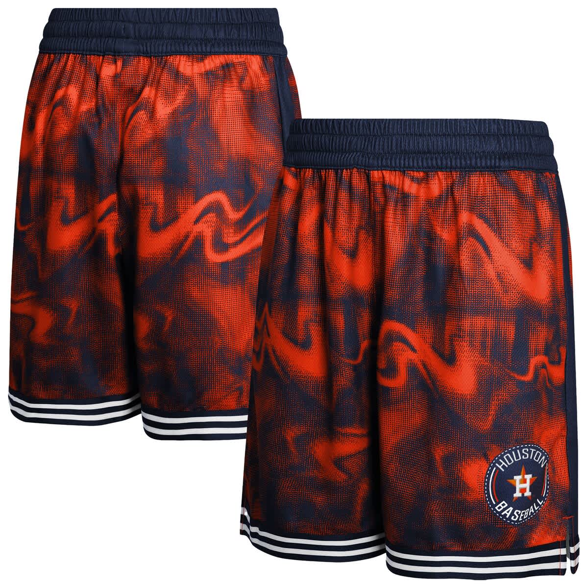 Outerstuff Kids'  Youth Navy/orange Houston Astros Outfielder Shorts In Multi