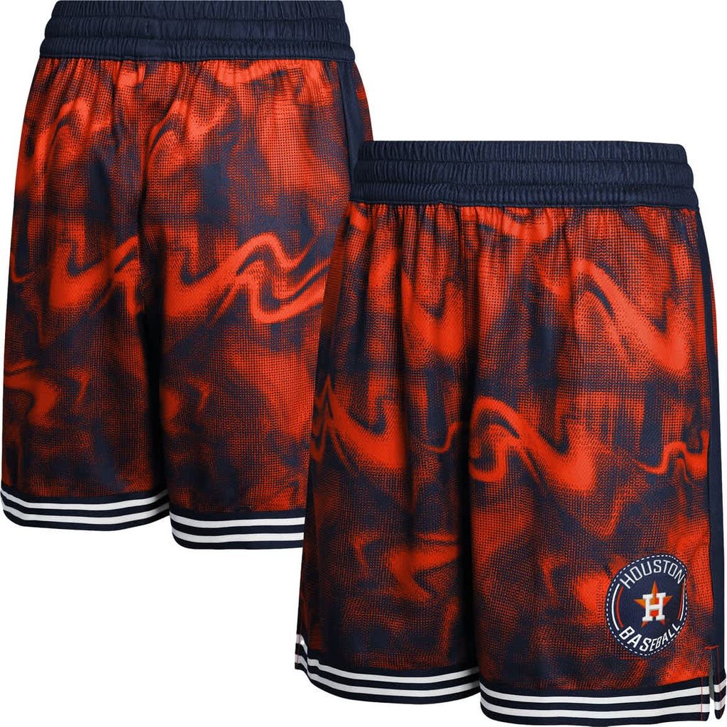 Outerstuff Kids' Youth Navy/orange Houston Astros Outfielder Shorts In Multi