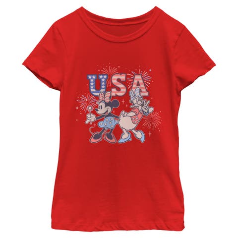 Girl's Mickey & Friends Minnie and Daisy Fireworks  Graphic T-Shirt