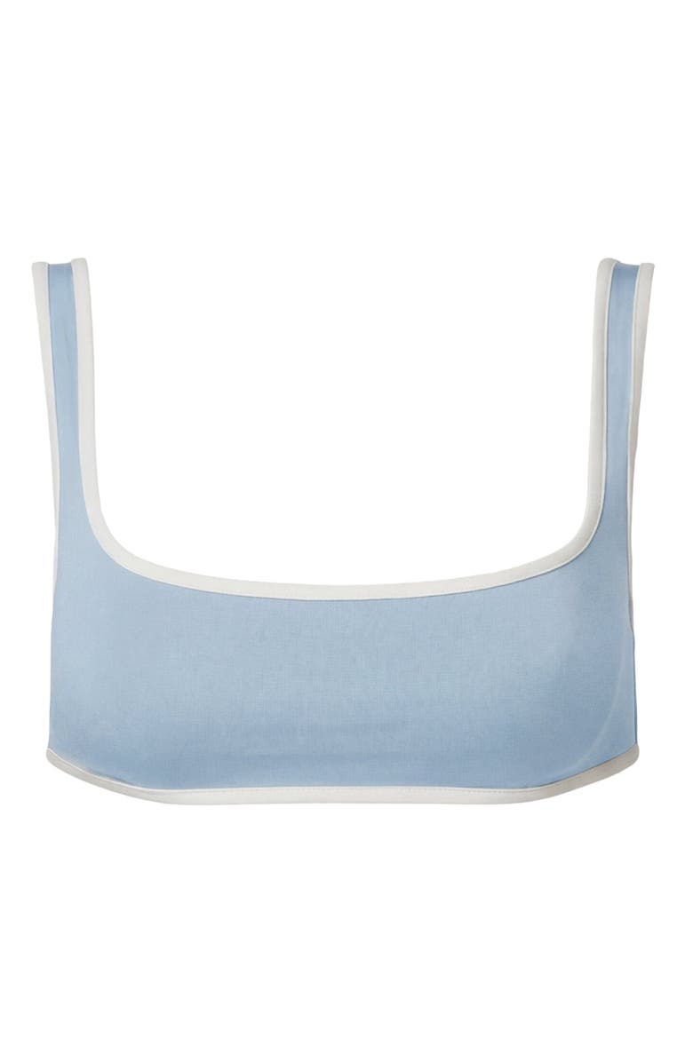 Onia Claire Square Neck Bikini Top, Alternate, color, Sky/White