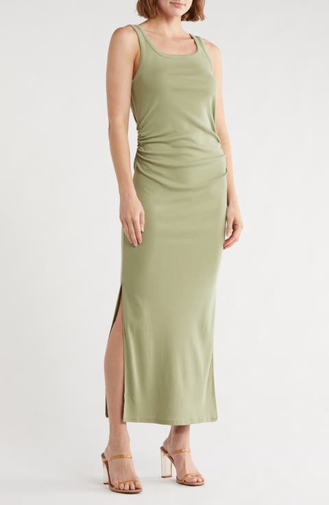 Ruched Side Maxi Tank Dress