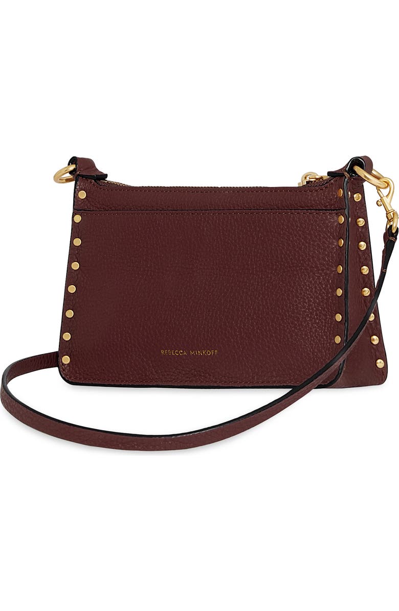 Rebecca Minkoff Mini Darren Leather Crossbody Bag, Alternate, color, Cherrywood