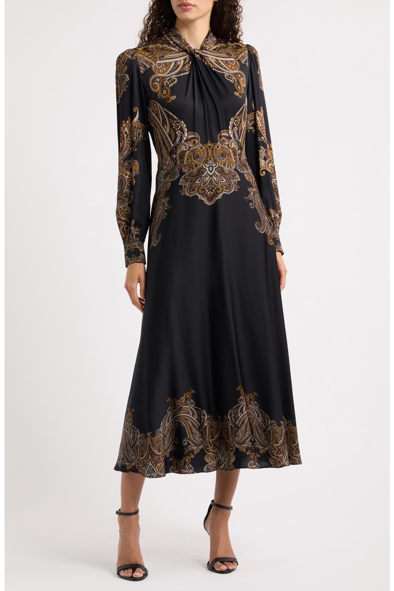 Raquel Silk Blend Midi Dress, Main, color, VENETIAN PAISLEY