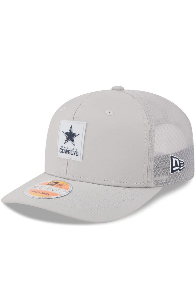 New Era Men's New Era Gray Dallas Cowboys 2025 Sideline 9SEVENTY Trucker Adjustable Hat, Main, color, Gray