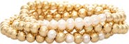 RIVKA FRIEDMAN Set of 4 Imitation Pearl & Beaded Stretch Bracelets