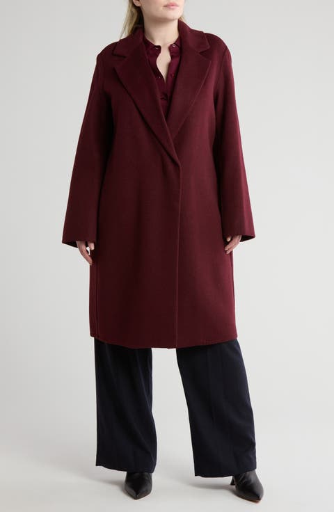 Classic Straight Wool Blend Coat (Plus)