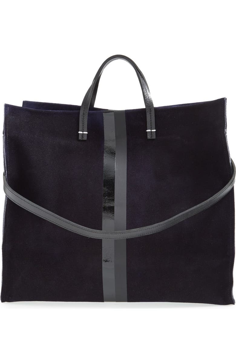 Clare V. Glossy Stripe Simple Tote, Alternate, color,