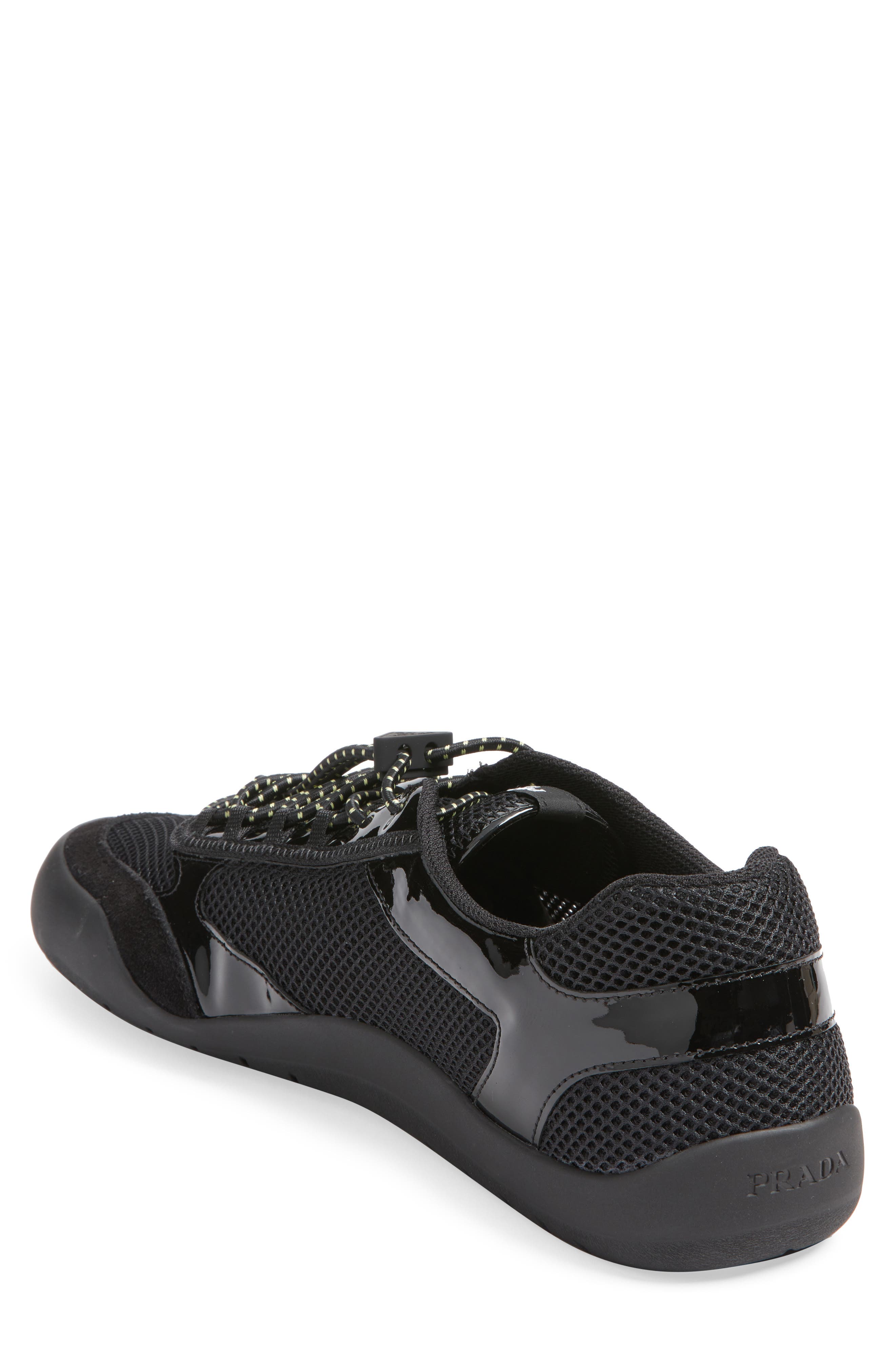Prada Speedrock Mixed Media Sneaker, Alternate, color, Nero