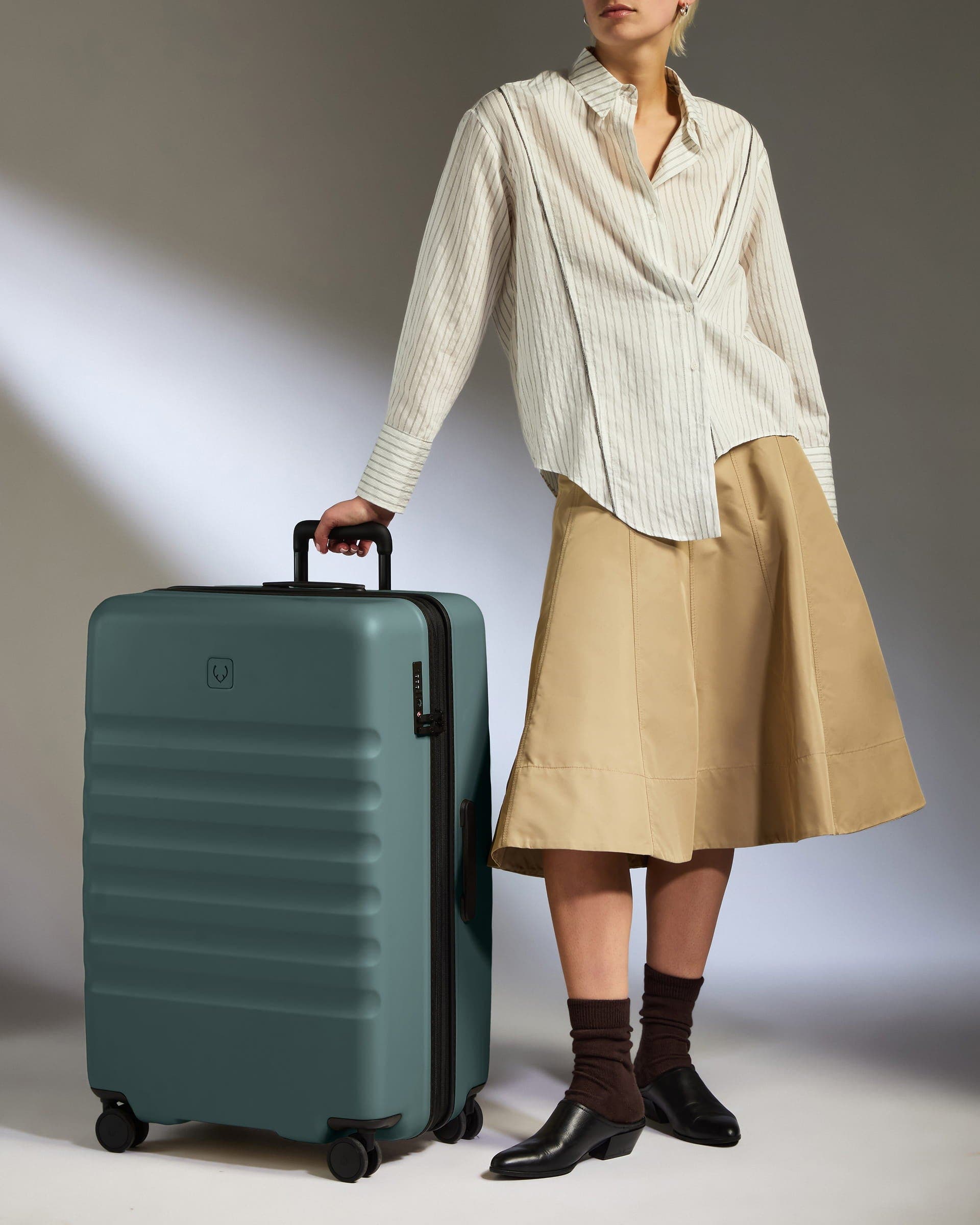 ANTLER Icon Stripe Large Luggage, Alternate, color, Glade Blue