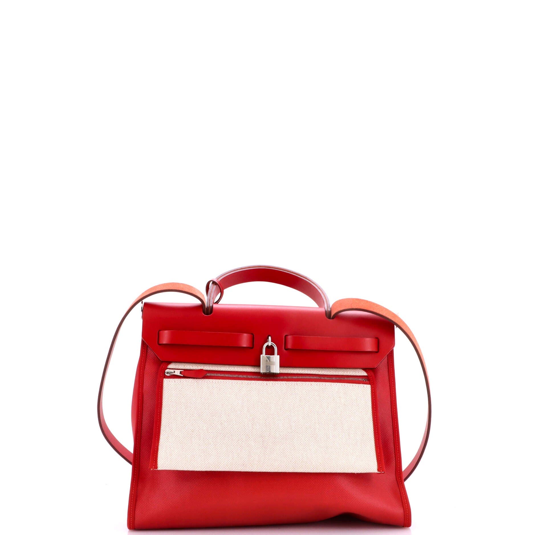 Herbag Zip Berline Vache Canvas and Leather 31, Alternate, color, Red