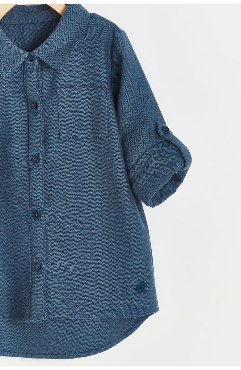 Babycottons Premium Cotton Dan Mandarin Button-Down Shirt For Infant, Alternate, color, 