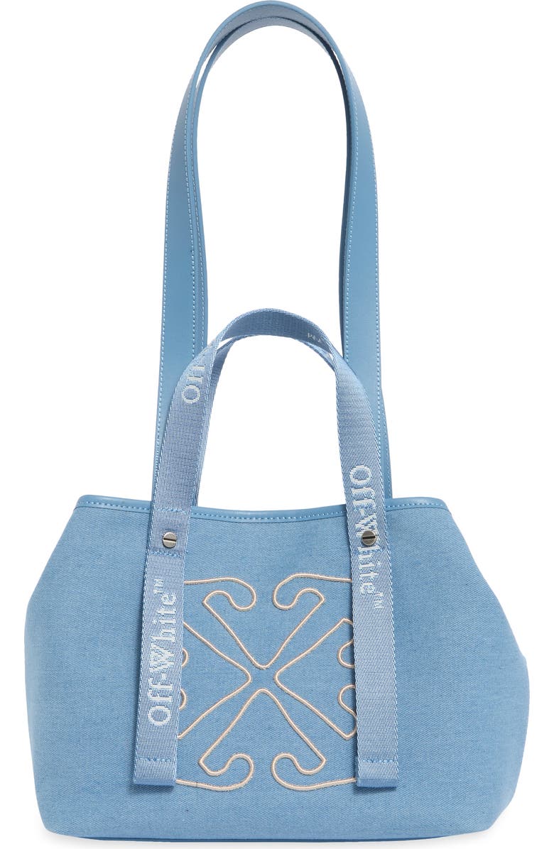 Off-White Small Classic Day Off Denim Tote, Main, color, Light Blue