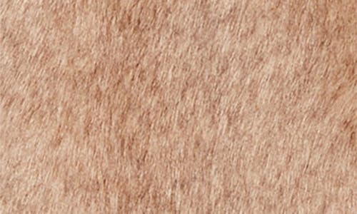 Eenk Shawl Collar Faux Fur Jacket With Scarf Detail In Brown