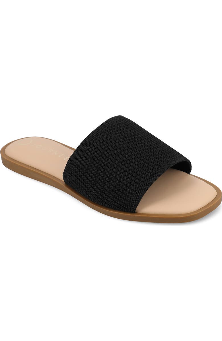 Journee Collection Prisilla Slide Sandal, Main, color, Black