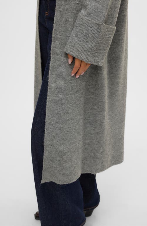 Vero Moda Jupiter Long Sleeve Open Cardigan In Gray