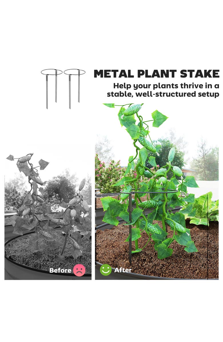 Outsunny Raised,Raised Beds for Gardening for Vegetables, Flowers Garden Bed, Alternate, color, Dark Gray