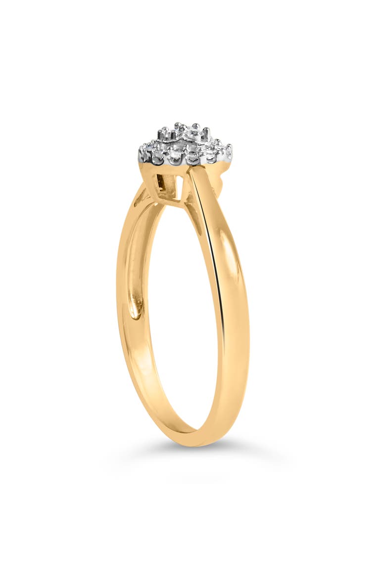 10K Yellow Gold 1/10 Cttw Diamond Heart and Halo Promise Ring, Alternate, color, Yellow Gold