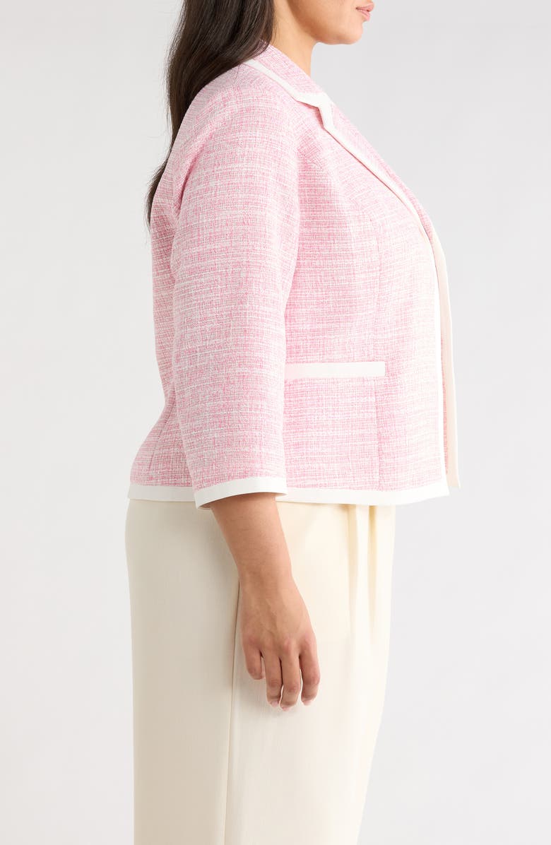 KASPER Contrast Trim Open Front Blazer, Alternate, color, 