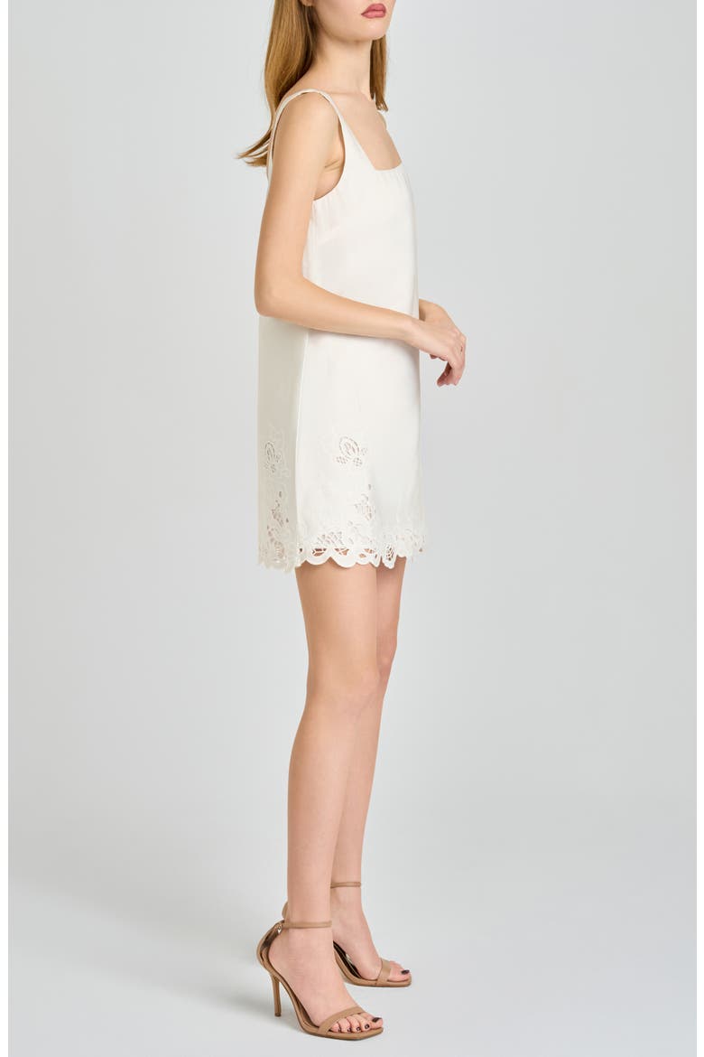 Katarina Eyelet Embroidered Stretch Cotton Minidress, Alternate, color, IVORY