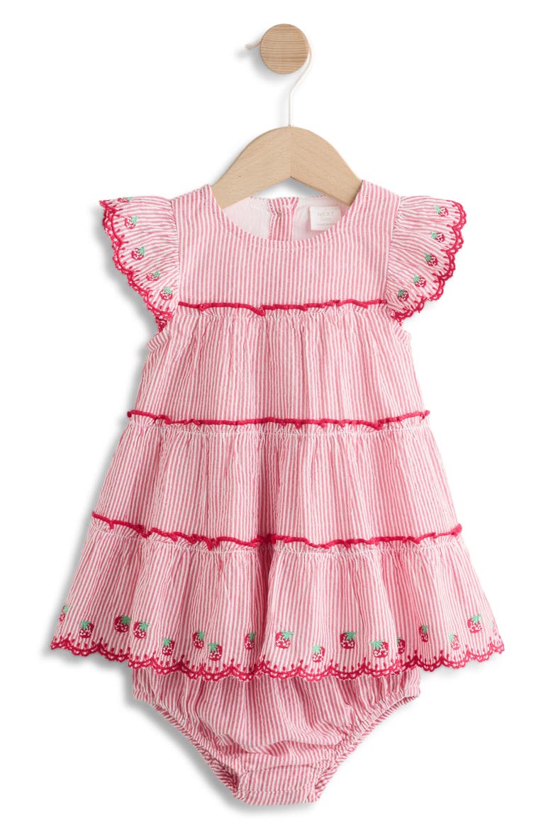 Strawberry Stripe Frill Dress, Main, color, RED