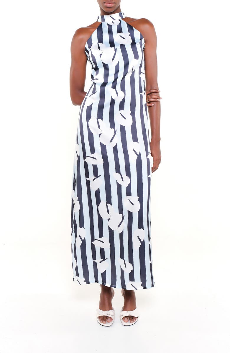 The Lulo Project Carla Print Tie Back Maxi Dress, Main, color,